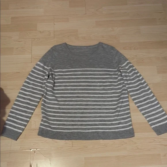 Gray Striped Women's Sweater - Picture 1 of 2